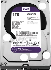 WD 1TB WD10PURZ PURPLE 64MB SATA3 6Gb/s HDD 7x24 3,5